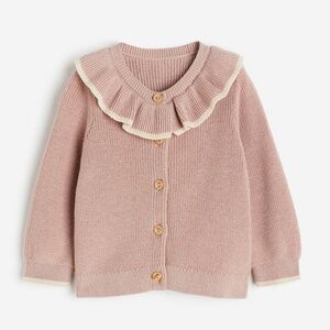 H&M Collared Cardigan Pink & Cream 2T